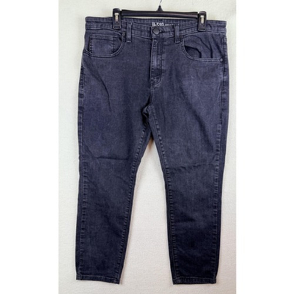 U-510 Bruce Jeans Mens 36x27 Gray Skinny Slim Denim Charcoal Wash Pants Casual